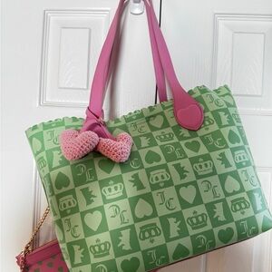 Juicy Couture Sweet Break Time Tote Retro Green Spring Pastel Purse + Wristlet